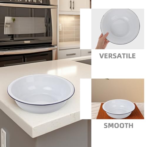 Tazón esmaltado vintage blanco 36 cm para cocina miniatura 3