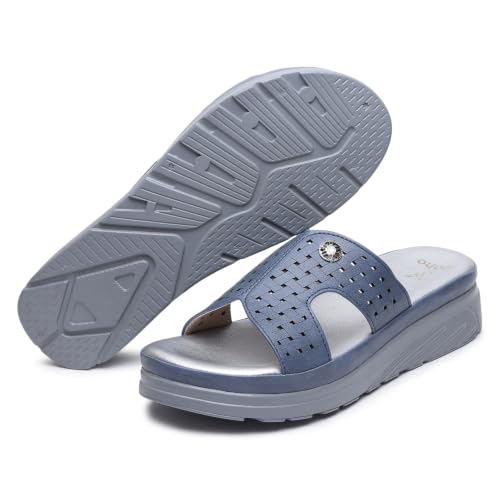 Image of YOHO SDL 111 Slides for Women | Orthopedic & Soft Sandal for Ladies | Fancy Slippers /Chappal For Girls | Stylish Heeled Wedhes for Everyday Wear