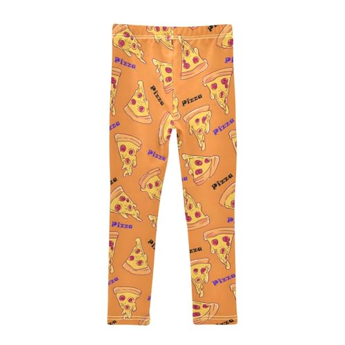 Orange Pizza Girls Leggings Soft Stretch Workout Yoga Dance Pants for Kids Casual Tights2