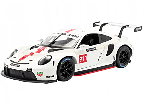 Bburago Porsche 911 RSR GT modelo 1:24 blanco miniatura 1