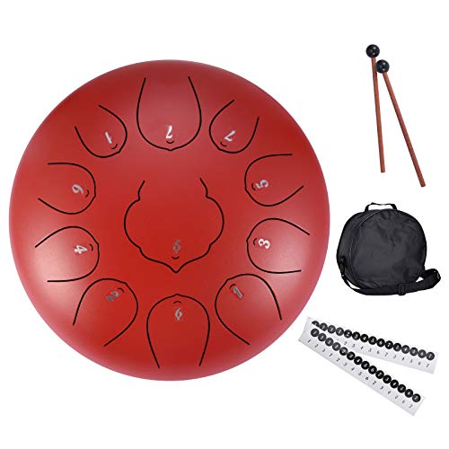 Vogvigo Steel Tongue Drum 12 pulgadas Hand Pan Percussion Drum11 Tune...