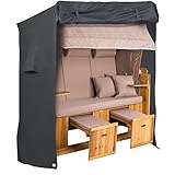 Strandkorb Schutzhülle B 135 x T 105 x H 175 / 140 cm Abdeckung aus Cordura PU Strandkorb Hülle Wasserfest Winterfest UV Abdeckplane Strandkorbhaube [131]