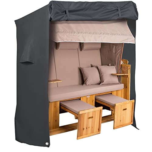 Ferocity Housse de protection pour chaises de plage en osier | L 135 x P 105 x H 175/140 cm | Imperméable et résistant aux UV | Housse en Cordura PU de couleur graphite [131]