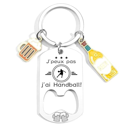 JRZDFXS Décapsuleur Personnalisé sur le Thème Handball - Accessoire Handball Humoristique, Cadeau Original Homme et Femme, Noël, Anniversaire, Joueur de...