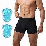 KYTRSTX Vasectomy Support Underwear for Men, Post Vasectomy UnderwearJockstrap Vasectomy Gifts Box Briefs with 2 Ice Packs -XL Black