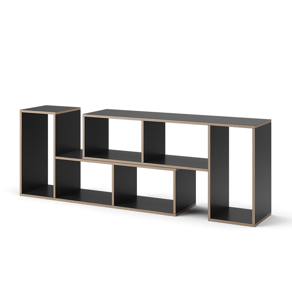 Vicco Regał na książki "Tetrix", Antracyt, 112.8 x 56.4 cm | Zestaw 2 sztuk, pour le rangement et la présentation de livres et de décorations