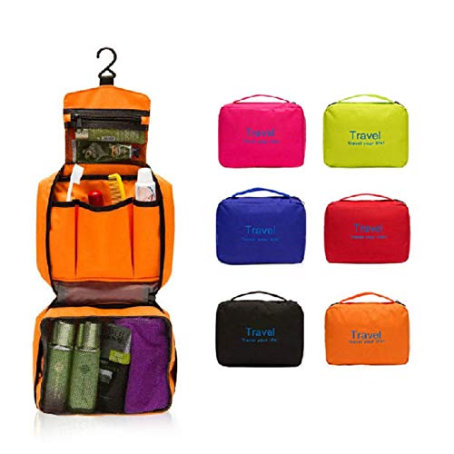 ZumZup Travel Hanging Toiletry Bag Waterproof Make Up Wash Bags Toiletries Organiser with Hook for Men and Women Black