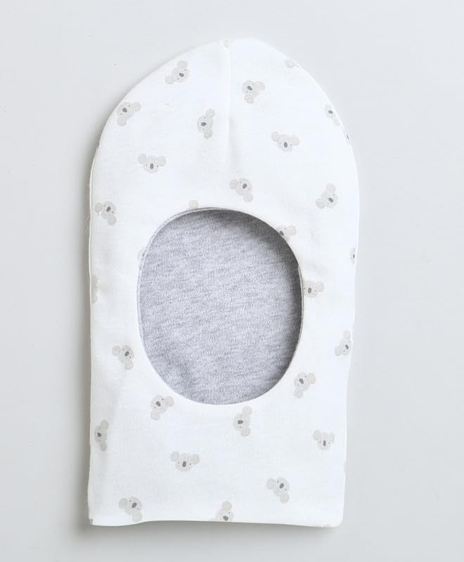 BUMZEE Peb9523 czapka chłopięca, bawełna, dwustronna, małpa, szara i biała, 2 sztuki