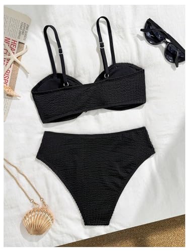 Image of RoseSeek Girl's 2 Piece Padded Bathing Suit Wireless Starfish Swimsuit Spaghetti Strap Vacation Beachwear Set
