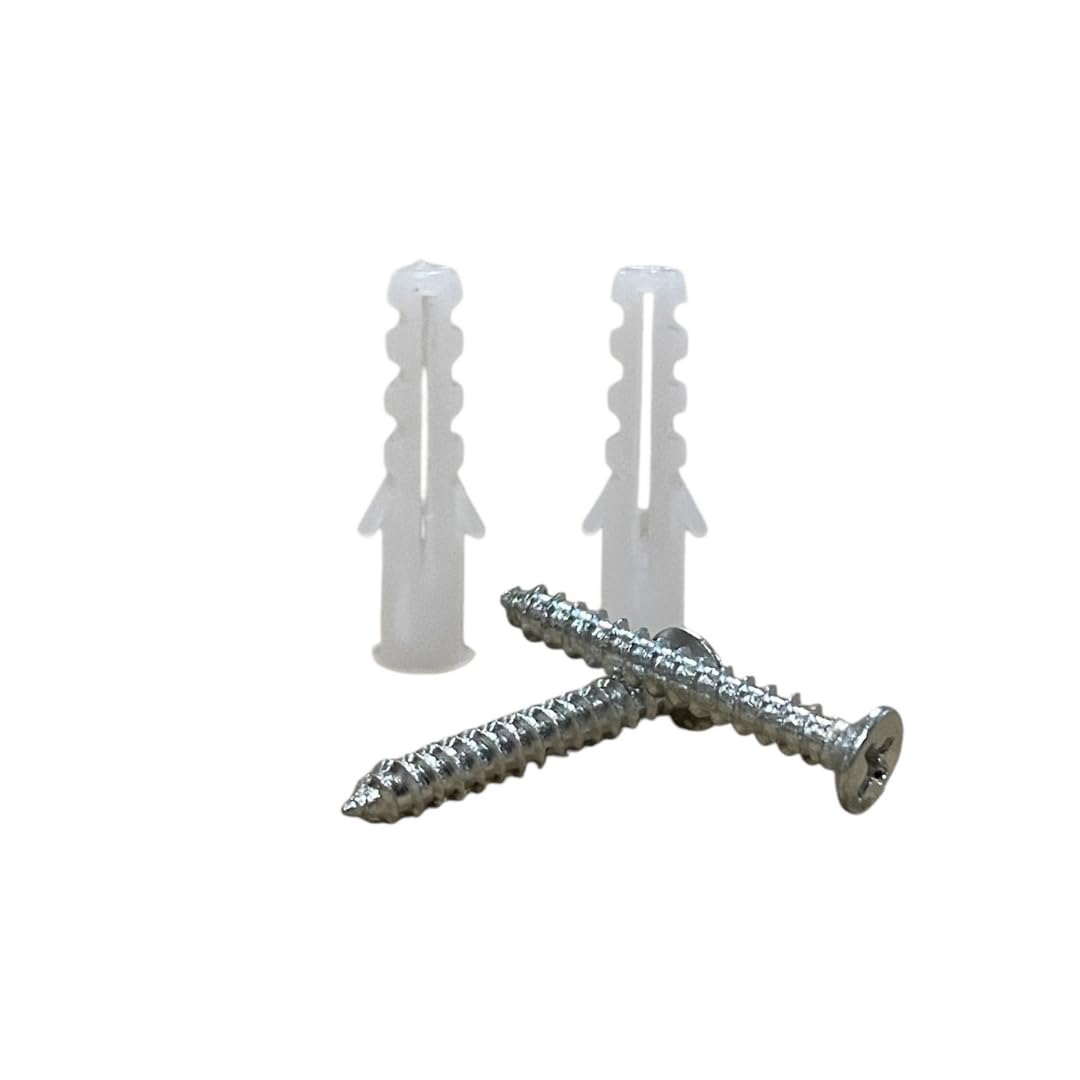PARENCE.- Supporto da parete a triplo avvitabile per scopa e accessori - Gancio per scopa 3 supporti + 2 ganci - 37cm