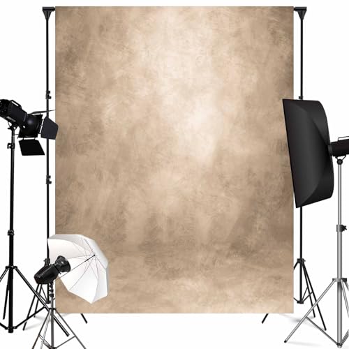 Beige Photography Backdrops Cream Colour Backdrop Vintage Headshot Portrait Photo Props Booth Background Photoshoot Studio Light Tan Texture Abstract Photo Backdrop(8x10ft,Beige)