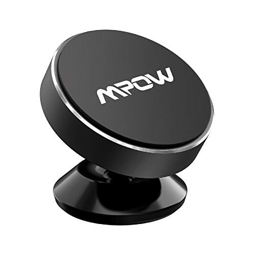 Mpow Soporte Magnético Coche, Soporte Móvil Coche para Salpicadero, Soporte Imanes para iPhone 11 Pro Max/11 Pro/11/ XS/XS Max/XR/X/SE/8/7/6, Galaxy S20/S10/S9/S8/S7/S6, HTC One, Sony Xperia, Negro
