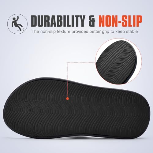 Image of Men's Ultra Soft Cushion Flip Flops with Arch Support, Quick Dry Thong Sandals for Indoor & Outdoor Comfort