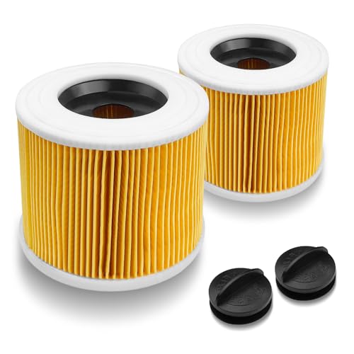 Lahnaokfis 2 PCS Filtros de Cartucho, Compatible para Filtro Karcher de Repuesto, Filtro Cartucho Lavables y Reutilizables para Karcher WD3 WD2 WD3P A2004 MV2 MV3 / sustituye a 6.414-552.0/64145520