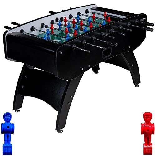 RAMROXX Fußball Tischkicker Profi Schwarz grünes Spielfeld Figuren Blau Rot 80kg RAMROXX Fußball Tischkicker Profi Schwarz grünes Spielfeld Figuren Blau Rot 80kg