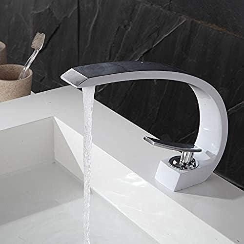 Robinet de cuisine mitigeur bicolore blanc et chrome pour évier