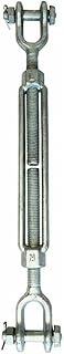 Turnbuckle 3/8 Inch x 6 Inches Jaw Jaw Galvanized Steel Turnbuckle Forged 1-PK