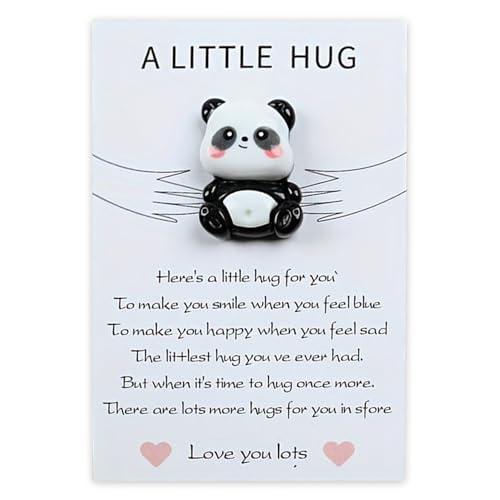 Little Panda Hug Gift - Mini Animal Pocket Keepsake Ornament for Friends, Lovers, Birthday, Valentines