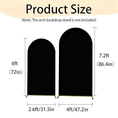 Black Arch Backdrop Cover 7.2 and 6FT for Party Halloween - image 2