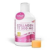 Swedish Nutra 12,500mg Liquid Marine Collagen Hydrolysed Peptide (Type 1 & 3) | 20 Day Supply, 500 ml | Hyaluronic Acid, Biotin & Vitamins for Hair, Skin, Nails & Joints | For Men & Women | Sugar Free