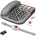 Produktbild simvalley Communications Desktop-Telefon: Senioren-Notruf-Telefon, Funk-SOS-Taster, SOS-Armband, TAE-Adapter (Rentner-Telefon Festnetz, Schreibtisch-Festnetztelefon)