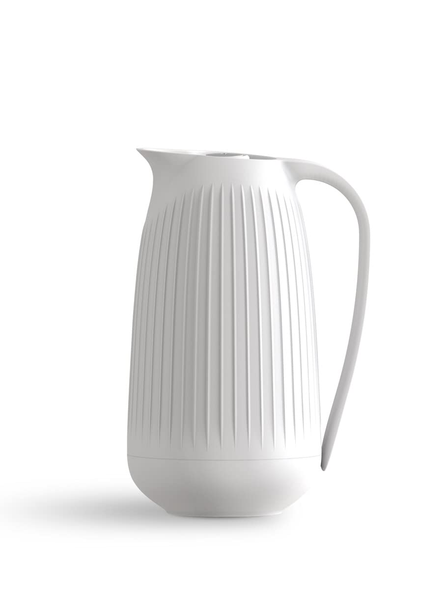 Kähler Hammershøi Insulated Jug 1.0 L with Button Function for Tea and Coffee White
