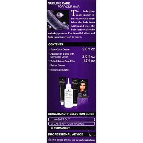 Schwarzkopf Color Ultime 3.3 Amethyst Black Hair Dye, Permanent Intense Black with Diamond Brilliance, Fade-Resistant, Covers Grays, All Hair Textures - Thumbnail 7