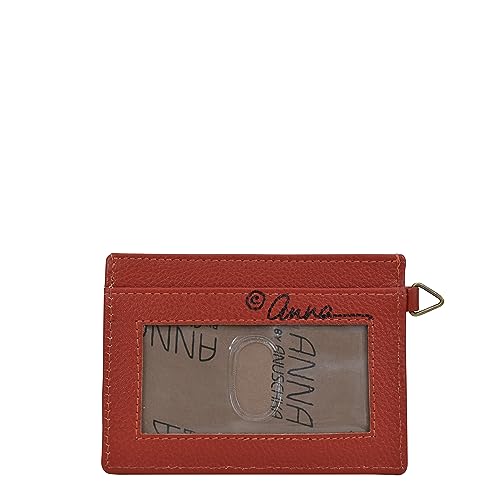 Image of Anna by Anuschka Hand Painted Womens Genuine Leather Credit Card Case, Lion In Love