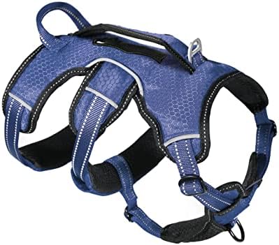 Tuff Pupper Updated for 2022 - Tracker No Escape Dog Harness | Dual Escape Proof Leash Attachments | 5 Point Adjustable Fit Harness for Dogs | Padded Dog Harness for Comfort | Handle Dog Lift Harness