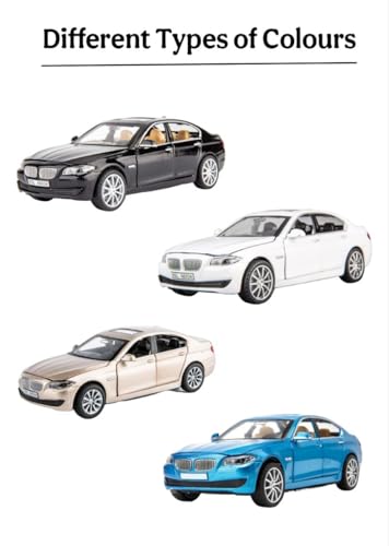 Image of 1:32 B-M-W 535i Diecast Metal Pull Back Car with 6 Openable Doors with Sound and Light Toy Decoration car Best Gift Toys for Kids (1:24 B-M-W 535i - Multicolor)[Colour As Per Stock]