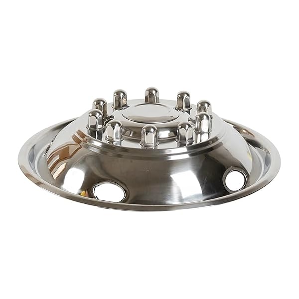 19.5inch 10 Lug Polished Stainless Steel Wheel Simulators Over-The-Lug Wheel Rim Hubcap Kit Fit for 2005-2025 Ford F450/F550 2WD/4WD Trunk Dually Wheel Cover Set by JESONN - Image 2