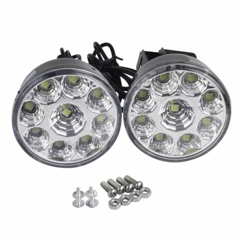 Phares avant feux de jour de voiture LED ronds 7cm blonds 12V