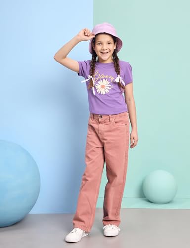 Image of Amazon Brand - Symbol Girls 100% Cotton Graphic Printed Half Sleeves Regular fit T-Shirt