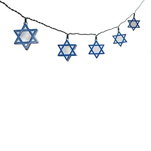 Kurt Adler UL 10-Light Hanukkah Star of David Light Set Kurt Adler UL 10 Light Hanukkah Star of David Light Set
