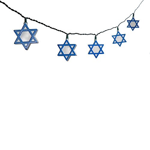 Kurt-Adler-UL-10-Light-Hanukkah-Star-of-David-Light-Set Kurt Adler UL 10 Light Hanukkah Star of David Light Set