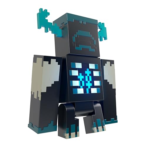 MINECRAFT Wärter Figur - Actionfigur mit Lichtern, Geräuschen und Angriffsmodus, für abenteuerlustige Videospieler und Fans ab 6 Jahren, HHK89, Black - Guardiano