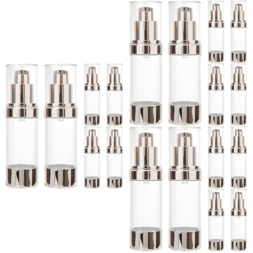 Ipetboom 3 Juegos Botella De Vacío De Loción Reutilizable Bálsamo Travel Bottles Botella De Plástico Botella Dispensadora De Crema Botella De Bomba De Loción El Plastico Golden 6 Piezas * 3