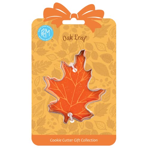 R&M Oak Leaf Cookie Cutter 3.5" - Stainless Steel - Gift Tag Carded