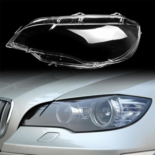 QCHIAN Car Headlight Cover for BMW X6 E71 2008 2009 2010 2011 201 2013 2014, Headlight Lens Cover, Car Head Light Lamp Cover, Car Front Headlight Shell Lens Headlight Lampshade Replacement,A Left