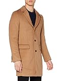 herren mantel beige günstig Halblang Scotch & Soda Mens Klassischer einreihiger Mantel aus Wollmischung Wool Blend Coat, Sand 0137, XL