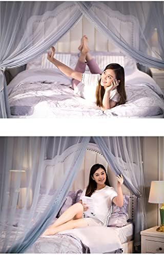 Fabric Bed Drapes Mesh Protection Canopy Shielding Netting,Bed Tents,Bed Canopy Princess Style Floor-to-Ceiling Mosquito Net, Wind and Dustproof Bedroom Tent, with Bracket, Easy to Disassemb