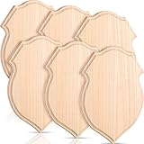 Kigley 6 Pcs Unfinished Wood Plaque Wooden Shield Plaque Wood Sign for Crafts Boards Carving Crafting, for Burning Projects Slab Pallets for Table Top(12 x 16 Inch)