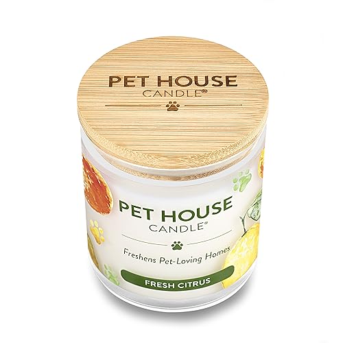 One Fur All Pet House Candle Plant-Based/Soy - Clean Burning Scented, Long Lasting Pet Odor Candle for Home - Fresh Citrus - Thumbnail 3