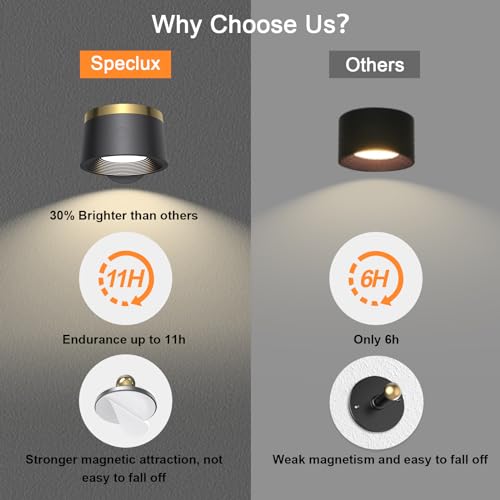 Image of LED Wall Sconces Set of Two, Rechargeable Battery Operated Wall Lights with Remote, Wall Lamp Wireless 3 Color Temperatures + 13 RGB & Dimmable Magnetic 360 Rotation (1 pc Black)