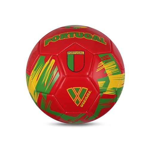 Image of Vizari Country Soccer Ball with Long-Lasting Air Retention Bladder and Machine-Stitched Panels | Consistent Bounce for Passing and Shooting | Eye-Catching National Colors Design