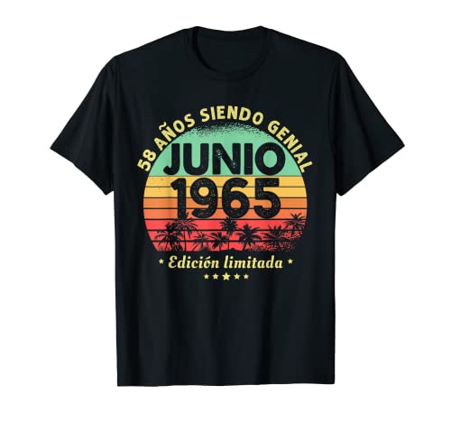 Hombre 58 Años Cumpleaños Regalo Hombre Junio 1965 Junio 58 Años Camiseta