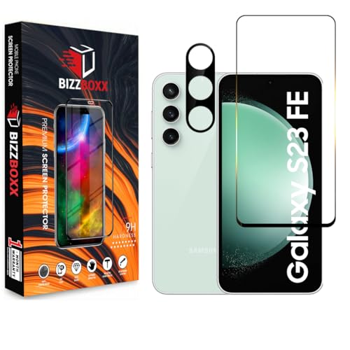 Image of Tempered Glass|Premium Screen Protector And Camera Lens Protector|Compatible With Samsung Galaxy S23 Fe 5G|Full Screen Coverage-Edge To Edge|9H Hardness|With Easy Installation Kit(Pack Of 2)