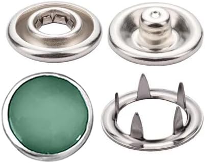 Hobby Trendy 11mm LN18 Pearl Capped Prong Snaps - 4-Part NO-SEW Snap Fasteners for Western Shirts, Clothes & DIY Crafts - Non-Tarnish, Nickel-Plated 20, Emerald Green
