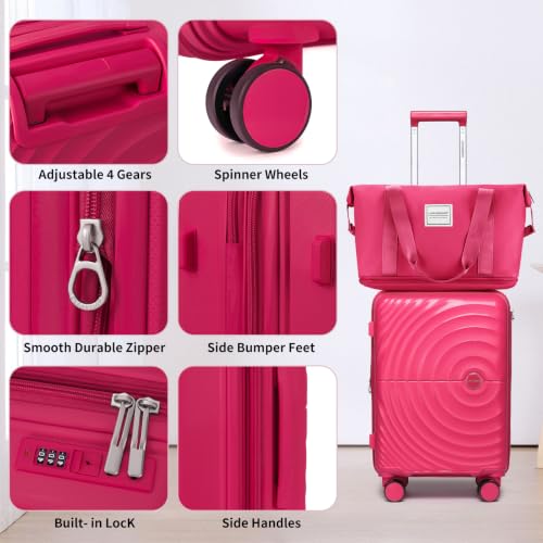 Image of LARVENDER Luggage Sets 5 Piece Set Suitcase Hardshell Expandable Carry On | ABS+PC, Suitcase Set for Women, Spinner Wheels, Durability, Lightweight, Telescopic Handle, Family Travel Luggage Set