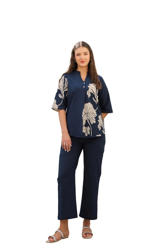 jisora Women's Blue Printed Cotton Co-ord Set-picture-39